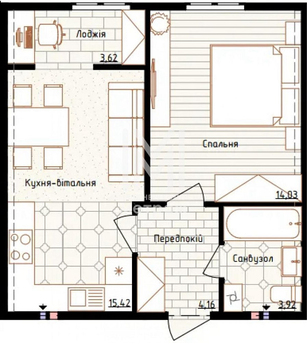 Топ ціна! Переуступка! 1-к 41м2 ЖК Нова Англія Ноттінгем Киев - изображение 2
