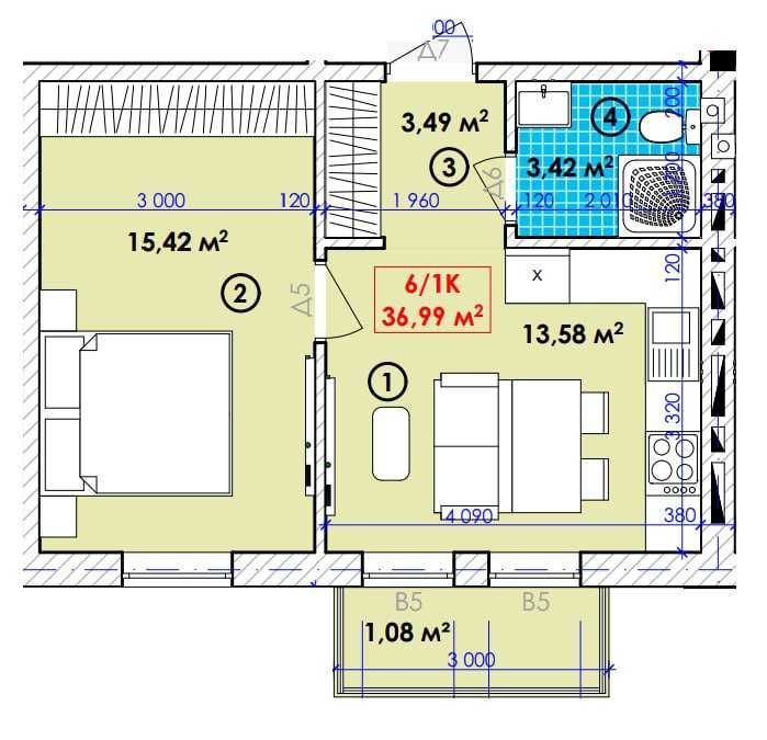 1 кімнатна з розтермінуванням в ЖК Містечко Молодіжне Богородчани - зображення 6