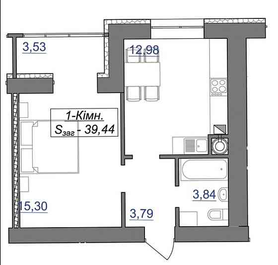Однокімнатна квартира поруч вул.Симоненка Івано-Франківськ