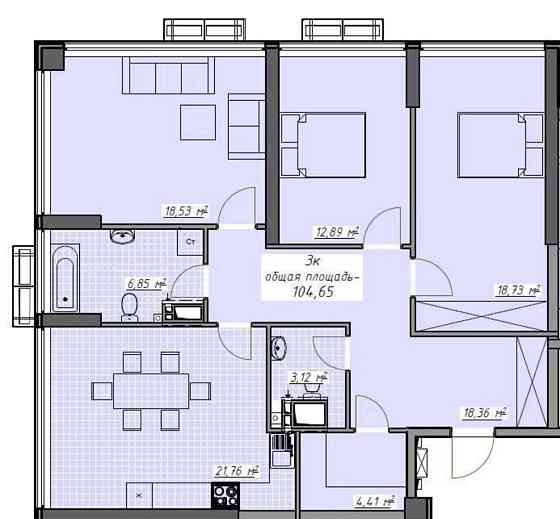 Большая 3-комн 105м в Аркадии, ЖК Атмосфера, без комиссии! Терраса Одесса