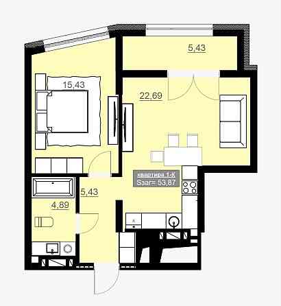 Продаж просторої 1-км кв з функцією 2-км Івано-Франківськ