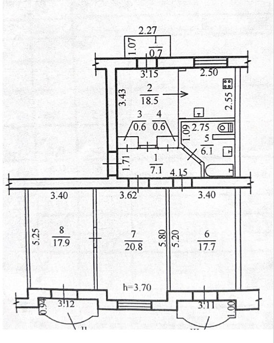 ЦЕНТР 4х к.кв. сталинка Днепр - изображение 7