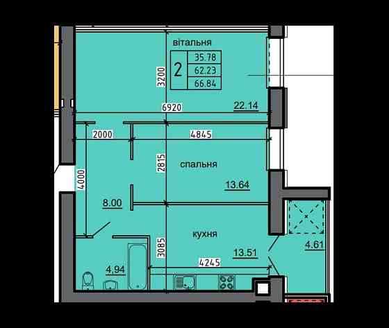 Продаж 2-к квартири в новобудові від пр. забудовника Тернополь