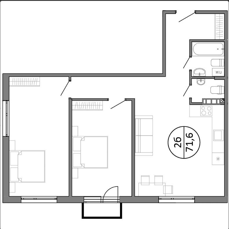 Ідеальна 2-кімнатна квартира в ЖК «Парксайд» з ремонтом WhiteBox! Басівка - зображення 2