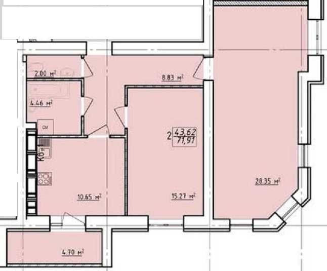 Е ОСЕЛЯ  ЖК ЛЕВАДА продам 2-комн квартиру 72м2 в жилом доме MV Харків - зображення 3