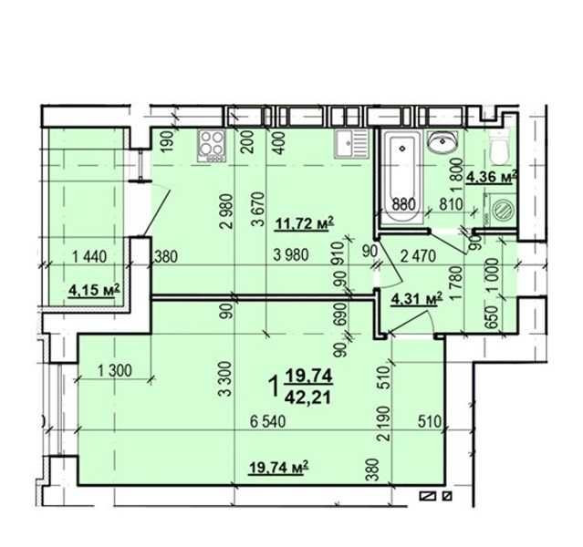18700$! ЖК Мира 3, Продам 1 ком квартиру пл 42.21м2, этаж 2/9ти! A Харків - зображення 2