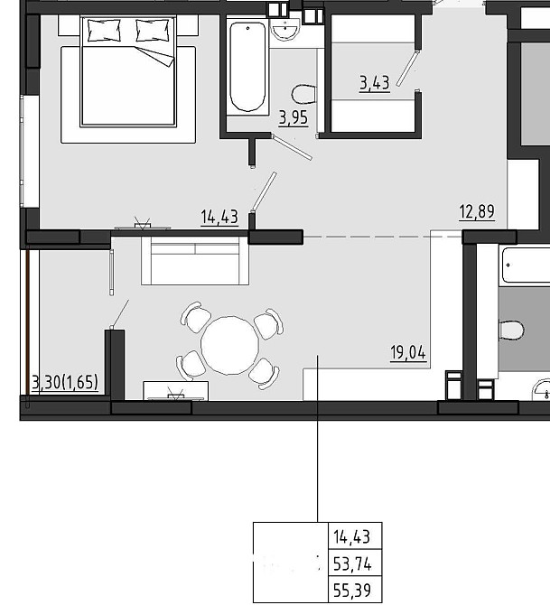 ЭКС 55 метров с видом на море в кирпичном доме Фонтанка - зображення 3
