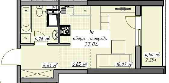 Срочно‼️1-комн.квартира-студи‼️ 27,84 м²‼️ с лоджией ЖК Атмосфера‼️ Одесса
