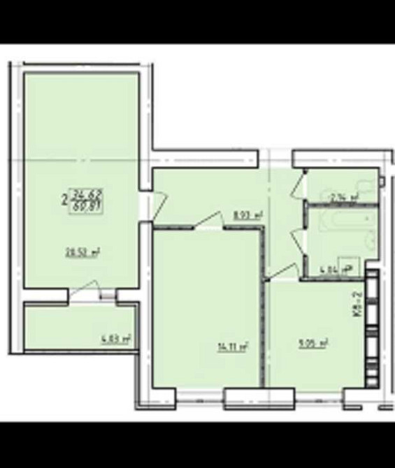 Е  ОСЕЛЯ  Продам 2-комн квартиру 61м2 в Новострое  ЖК ЛЕВАДА   MV Харків - зображення 2