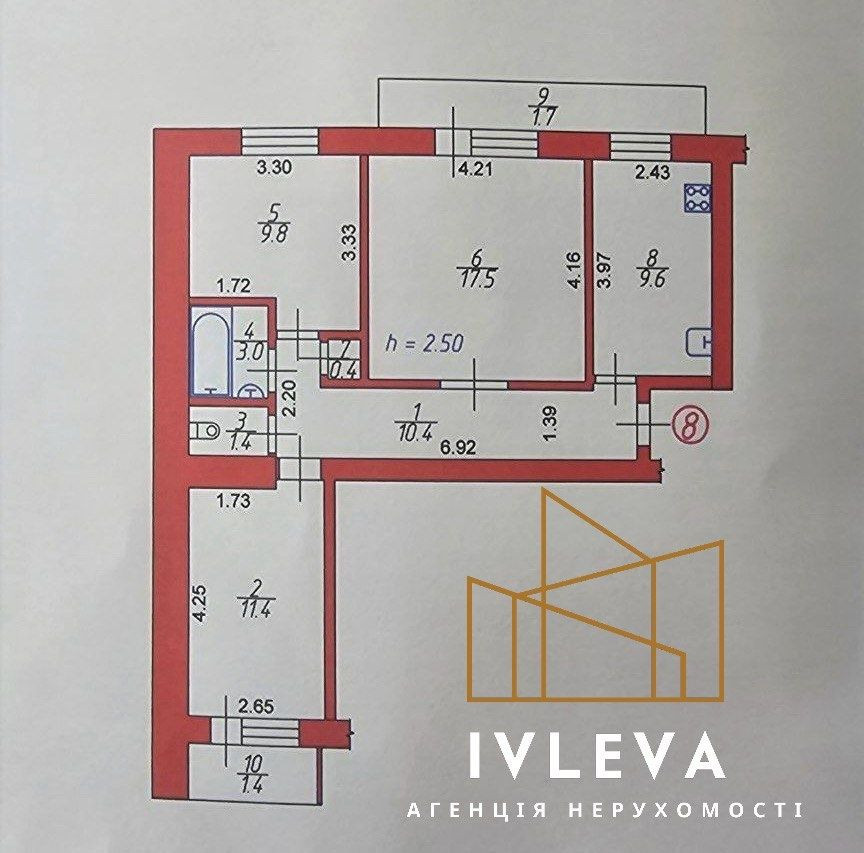 Трьохкімнатна по проспекту Відродження Луцк - изображение 1