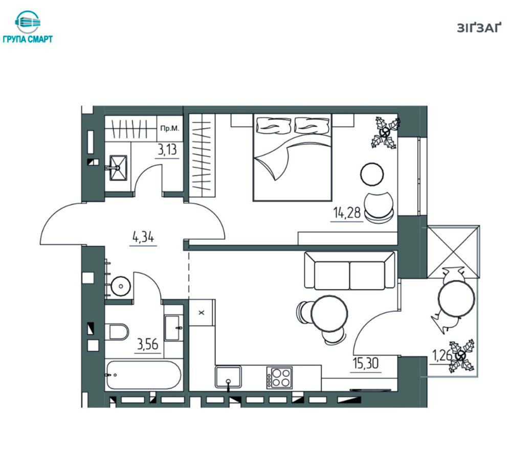 1кімнатна з вигідними умовами розтермінування Рівне - зображення 2