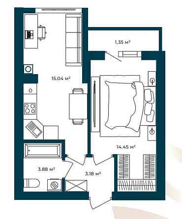 Однокімнатна квартира за приємною ціною! Розтермінування на 18 місяців Софіївська Борщагівка