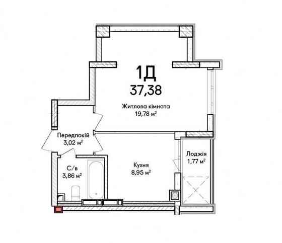 29,999$ ТОП Однокімнатна з Гардеробом в Спальні Ирпень