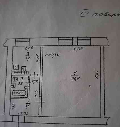 1 комн -40 метров. Сталинка. 3/4 эт. (не фасад). Центр. Б Хмельницкого Одесса