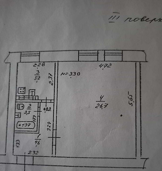 1 комн -40 метров. Сталинка. 3/4 эт. (не фасад). Центр. Б Хмельницкого Одесса - изображение 3