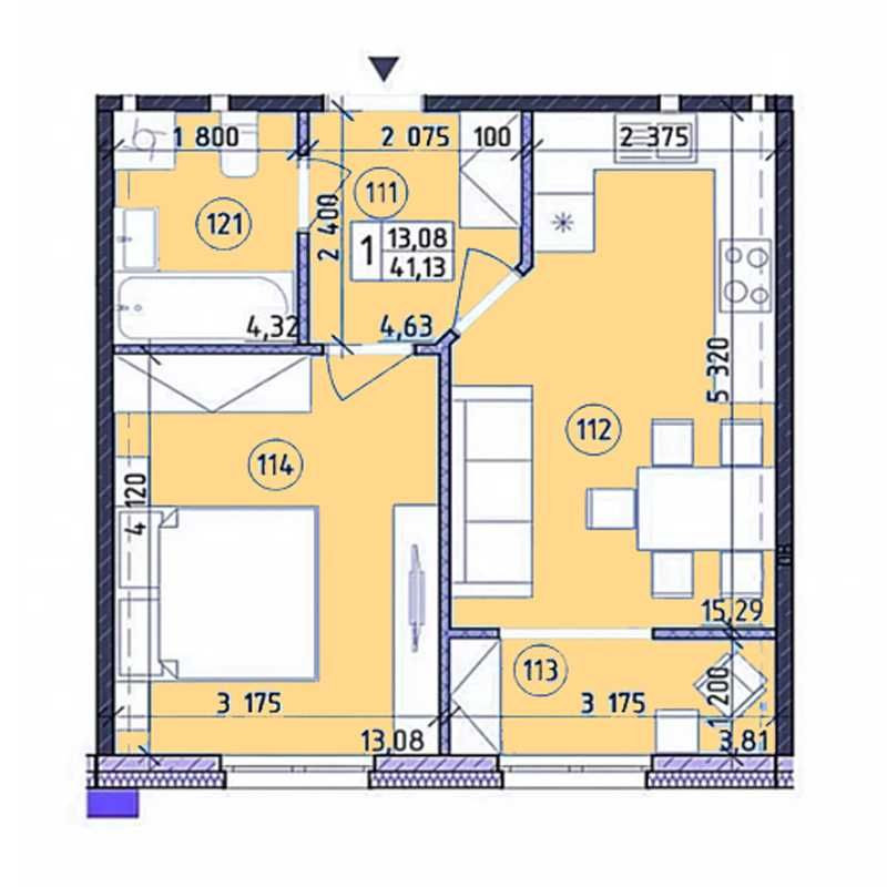 1-к, будинок Нотінгем, 41 кв.м, Нова Англія, Максимовича Київ - зображення 1