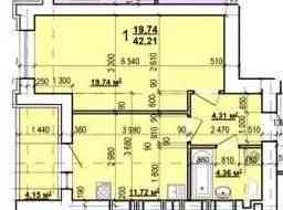 Недорого! 1к S 43м в сданном новострое ЖК Мира-3.Индустриальная.Q Харьков