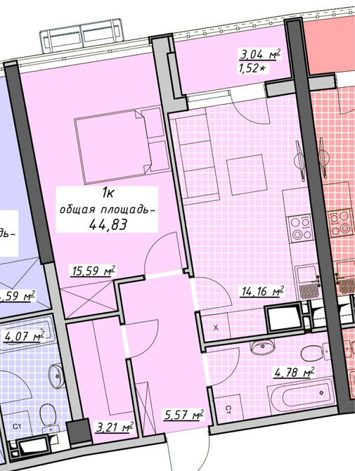 ЖК Атмосфера!Рассрочка!Без комисии!1 ком.кв 44,5м2!Прямой вид на море! Одесса - изображение 5