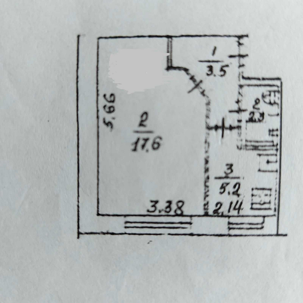 продам 1-кімн. Вітряні гори 28м2 в цегляному будинку під ремонт Киев - изображение 3