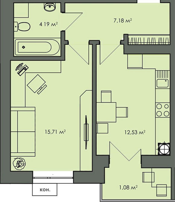 Без % 1 кім. квартира 41 м2|газовий котел|ЖК Арт місто|Софіївська Борщ Софіївська Борщагівка - зображення 6