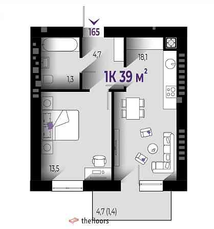 Однокімнатна квартира поруч з Вовчинецькими горами Івано-Франківськ