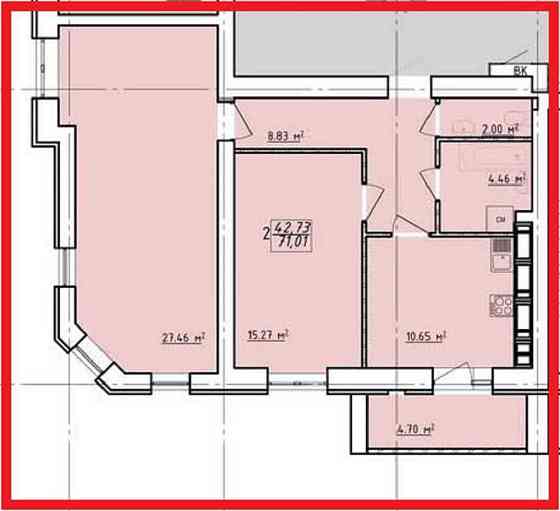 ДОКУМЕНТЫ, ОТОПЛЕНИЕ! Продам 2 комн. квартиру 71м2 ЖК Левада ЦЕНТР! AB Харків