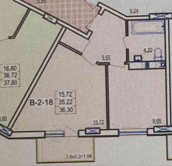 1 комн 36,6 м в Киевском районе в сданном доме 27.500 (071-935) Одесса