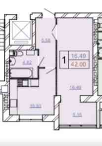 Продаж 1-кімнатної квартири, ЖК "Щасливий". Новобудова, Виставка. Хмельницкий