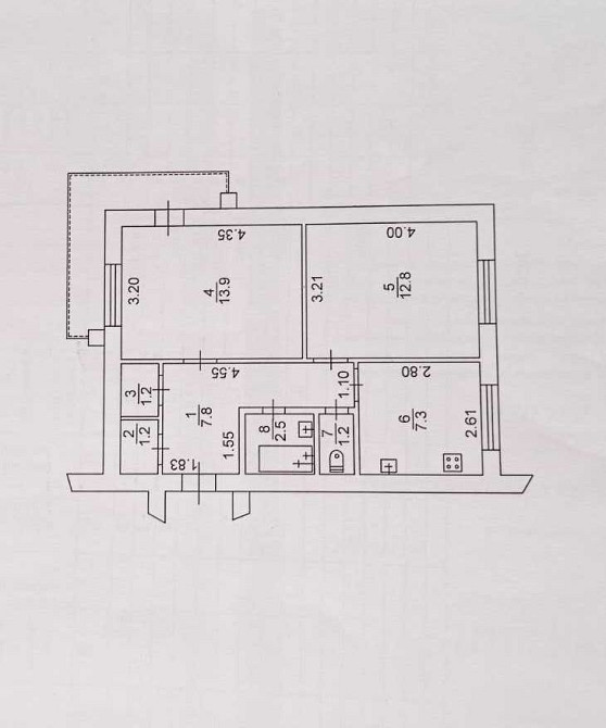 Двокімнатна квартира в цегляному будинку, в Обухові Обухов - изображение 1