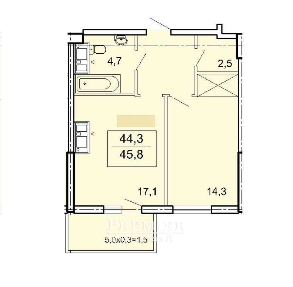 Акрополь 1 ім.квартира, 46м2, Будинок сдан, парк Перемоги 48500 у.о Одесса - изображение 2