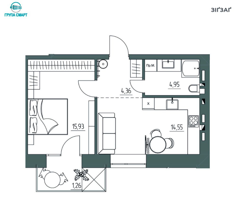 1Кімнатна Квартира Від Забудовника Ровно - изображение 2