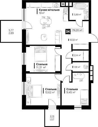 3кімн квартира, для Вашої родини знайдено! Львів