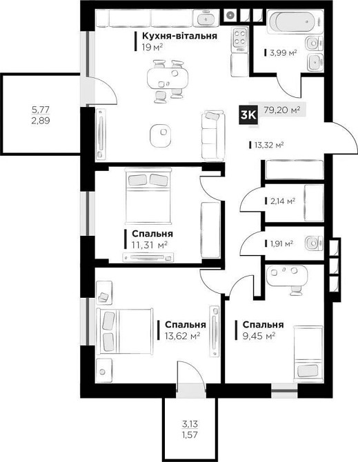 3кімн квартира, для Вашої родини знайдено! Львів - зображення 3