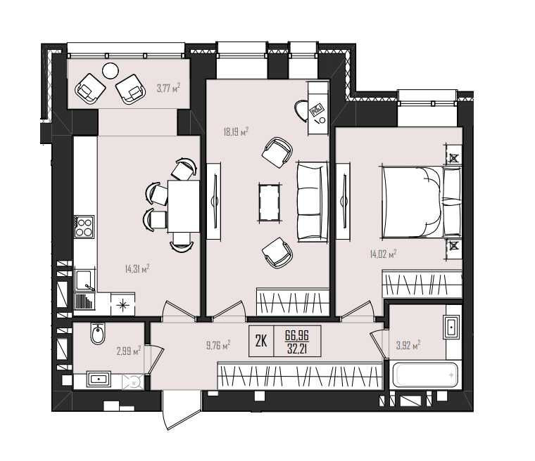 2-к Проспект Миру ЖК Гармонія! Хмельницкий - изображение 2