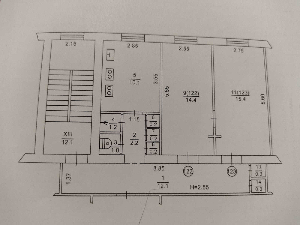 Продам 2 кімн кв. в будинку гостин. типу екв. 12000 вул. Потоцького С Харків - зображення 1