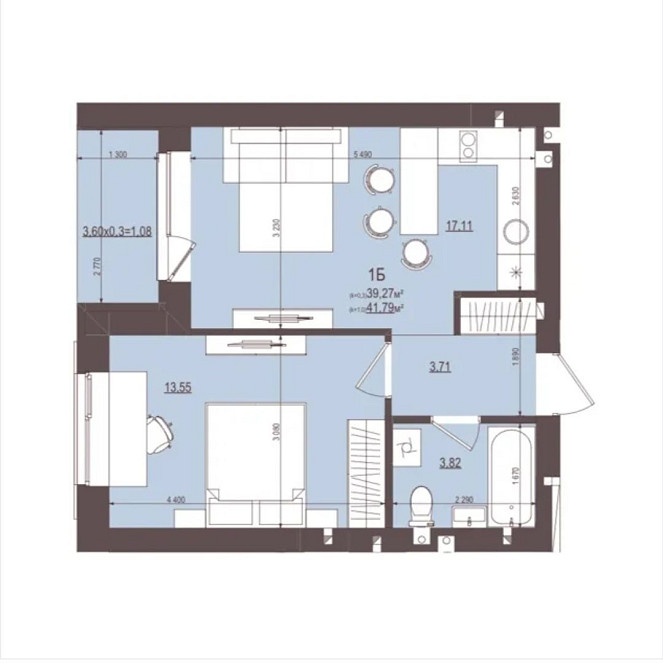 Велика однокімнатна квартира біля парку. Буча - изображение 1