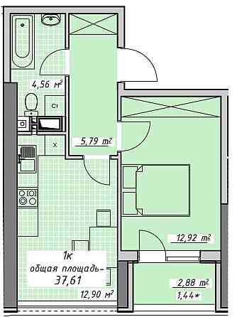ЖК Атмосфера. Дом сдан. 1 ком 37.61м.кв дворовая. Одесса