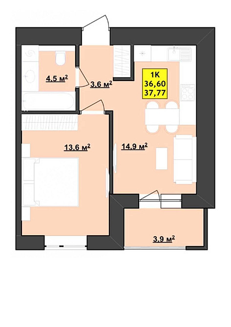 Чудова 1-кімнатна квартира Калуш - изображение 1