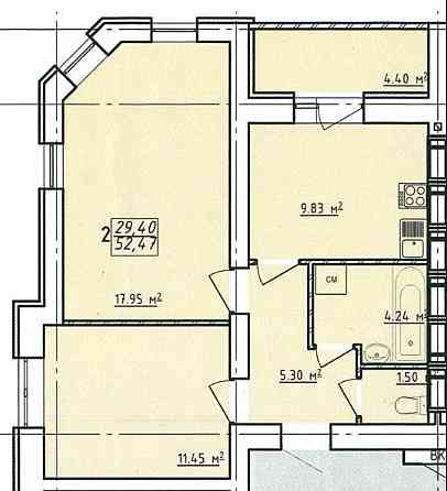 Продам двухкомнатную квартиру реальную ЖК Левада 2  с коммуникациями.L Харків