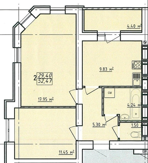 Продам двухкомнатную квартиру реальную ЖК Левада 2  с коммуникациями.L Харків - зображення 2