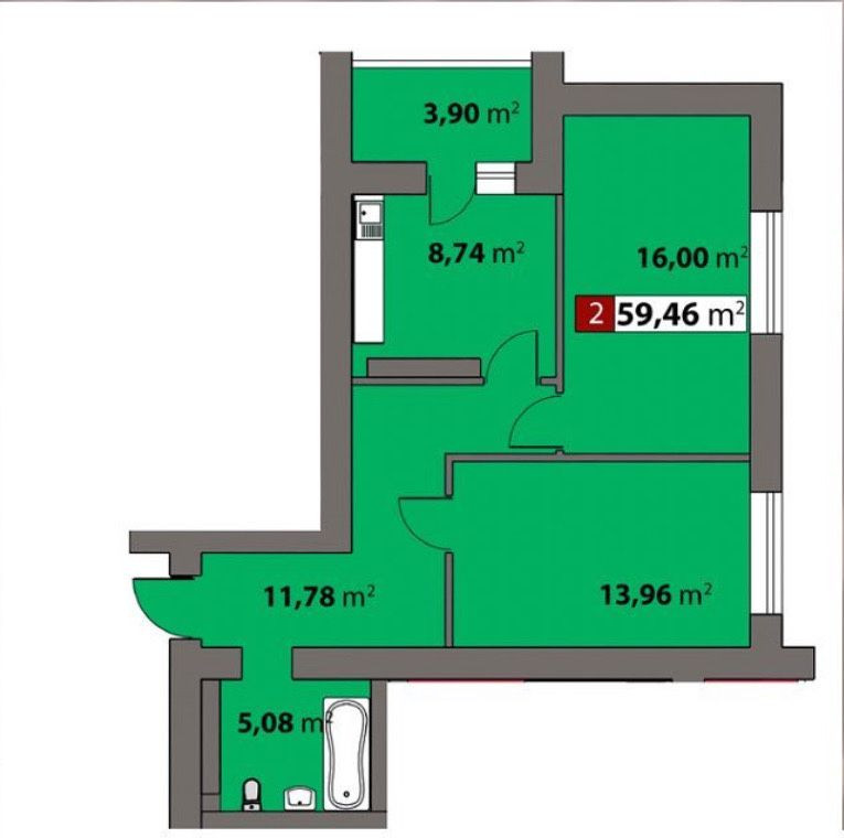 Видова 2-х кімнатна квартира вул.Жужоми. Митниця Черкассы - изображение 7