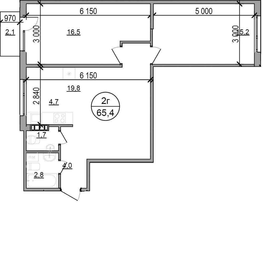 2 кімнатна квартира РОЗТЕРМІНУВАННЯ (Львів, кільцева дорога) Басівка - зображення 2