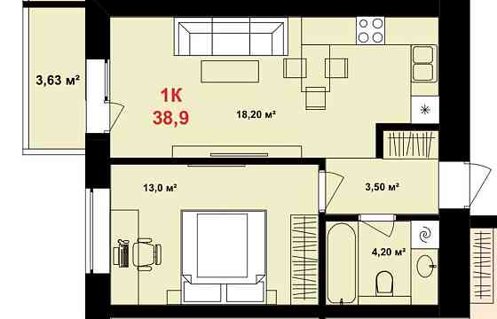 Продається 1-кімнатна квартира поруч з центром. Івано-Франківськ
