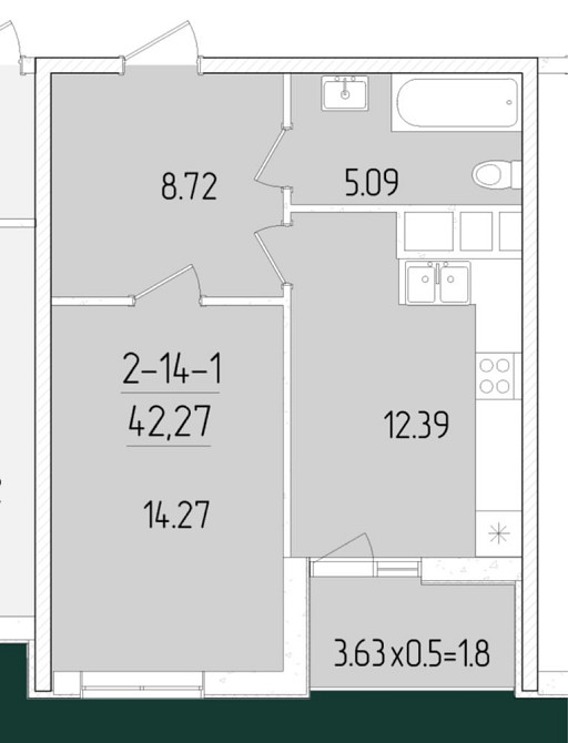 1 комн квартира / Кадор сити/ 60 жемчужина/ Одеса - зображення 3
