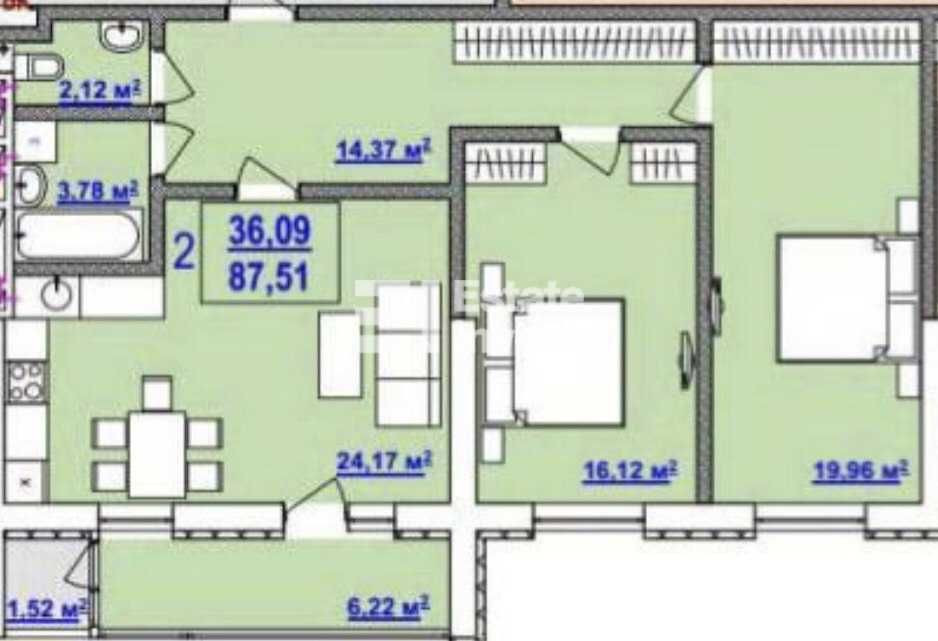 Продам 3 кімн. квартиру вул. Динамівська, 1, ЖК Будинок на Сумській Харків - зображення 2