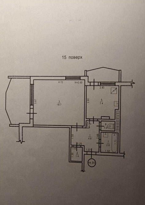 1 комнатная квартира в газовом доме! 42м.кв. Одесса! Одеса - зображення 4