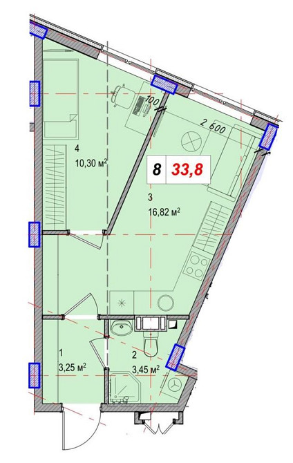 1 кім. квартира за 13406 $ в Бортничах поруч метро Бориспільська Акція Киев - изображение 2