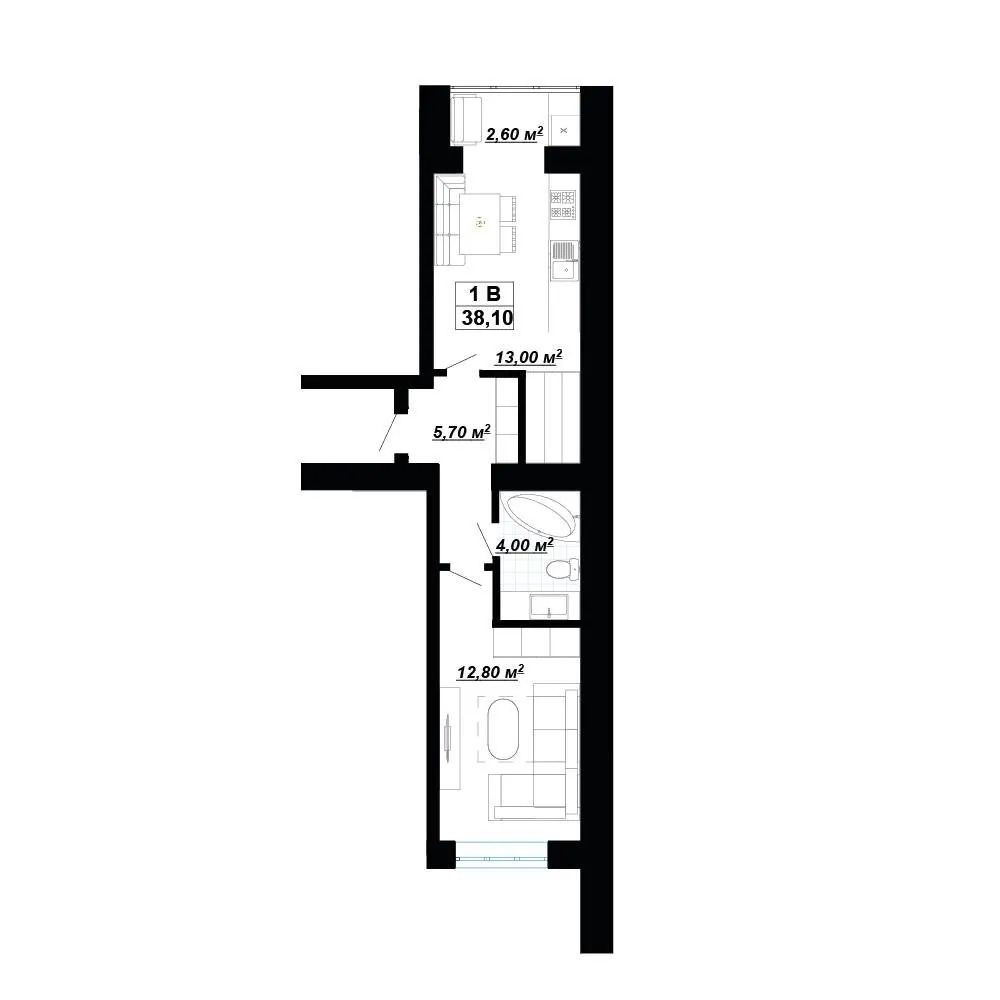 Двохстороння 1 кім квартира поруч центру, ціна нижча забудовника! Івано-Франківськ - зображення 1
