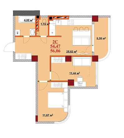Двокімнатна квартира в центрі міста Івано-Франківськ