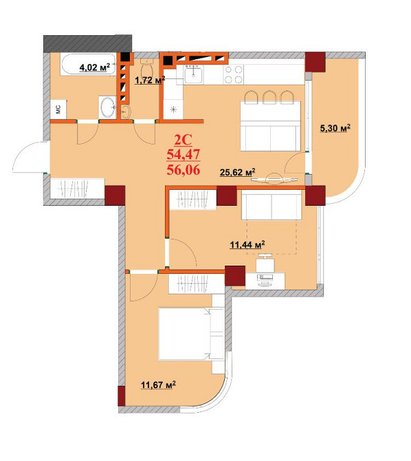 Двокімнатна квартира в центрі міста Івано-Франківськ - зображення 2